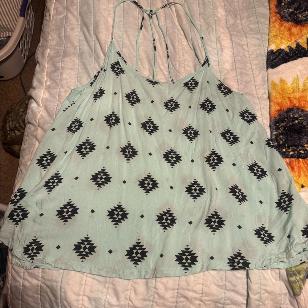 Black and teal top